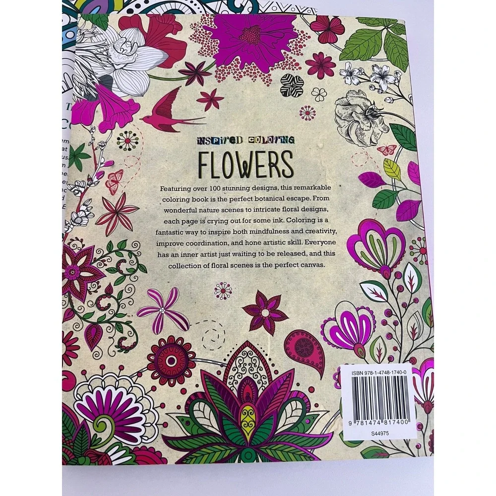 Inspired‎ Coloring Books FLOWERS & Emerald Coloring (Set of 2)
